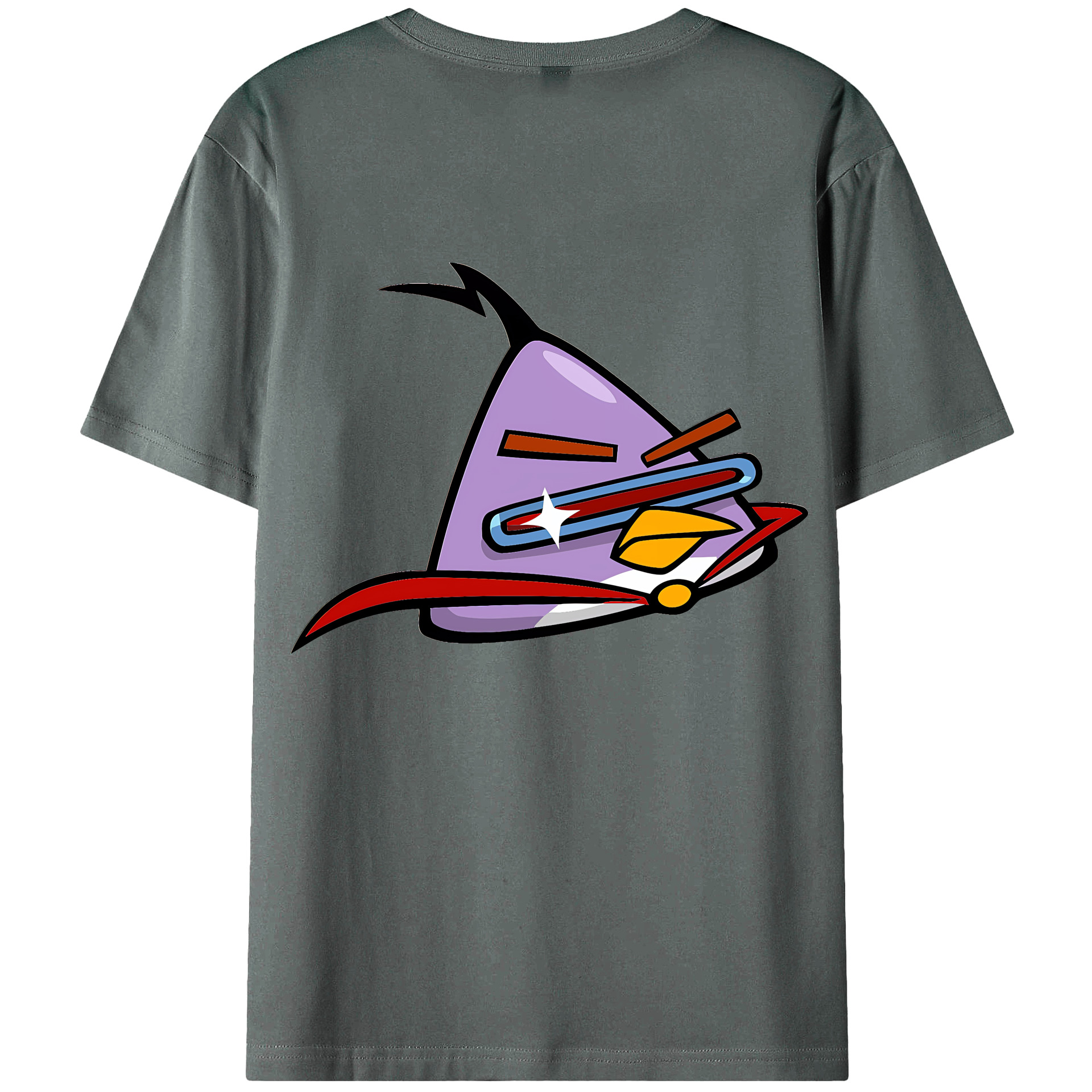 （画像用） Angry Birds アングリーバード 綿100％ メンズ半袖Tシャツ（バックプリント） 通気性